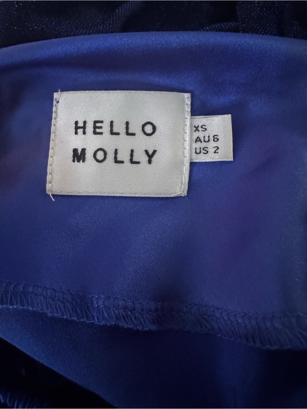 Royal Blue Satin Halter Neck Dress with Scarf Detail HELLO MOLLY - Picture 4 of 4